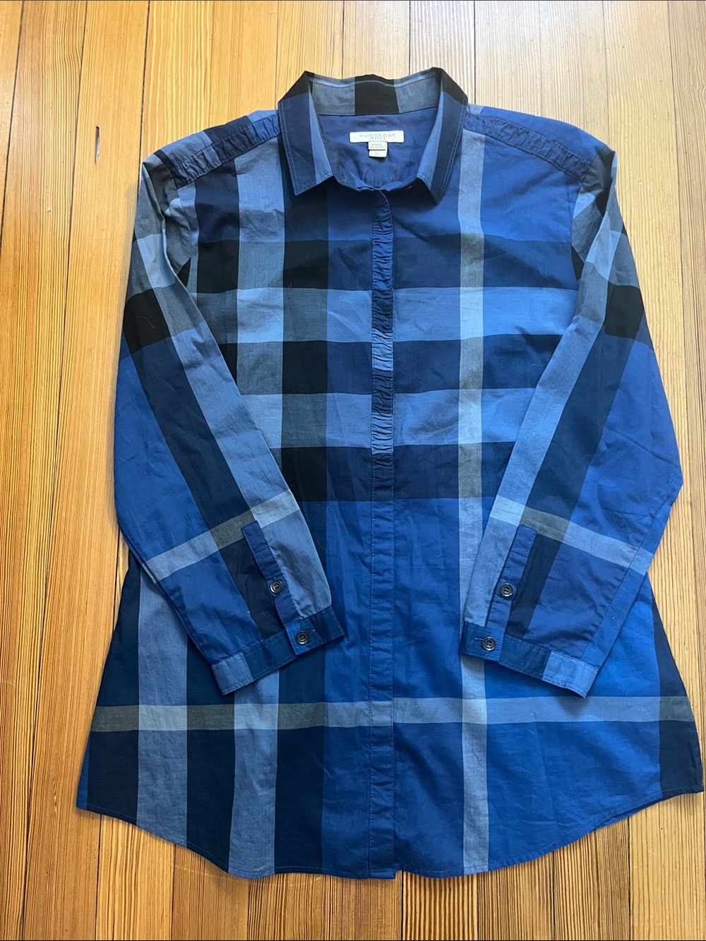 Burberry Brit Women’s Blue Plaid Button Down Shirt